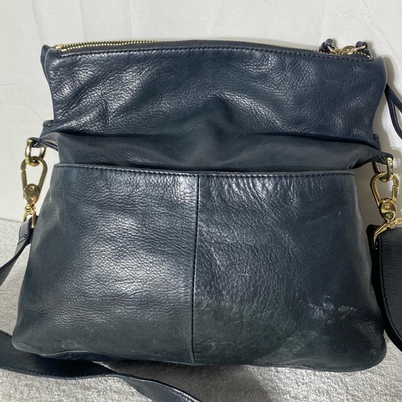 Margot Black Leather Crossbody Bag Purse Shoulder Bag - Picture 2 of 16